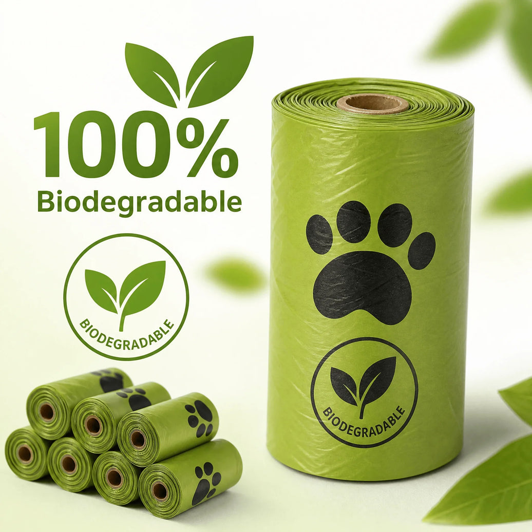 10Rolls Biodegradable Dog Poop Bags Eco‑Friendly Compostable Pet Waste Bags Thick Leak‑Proof Puppy Poop Bags for Dog Walking Outdoor Travel