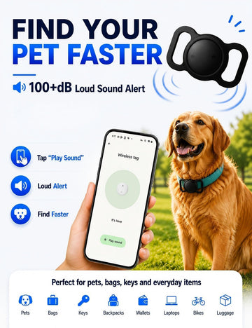 GPS Tracker For Dogs IOS & Android - No Subscription Dog GPS Tracker Collar Smart Cat Real-Time Activity Tracker, Works With Google Find Hub & Apple Find My App, Anti-Lost For Pet Items Kitten