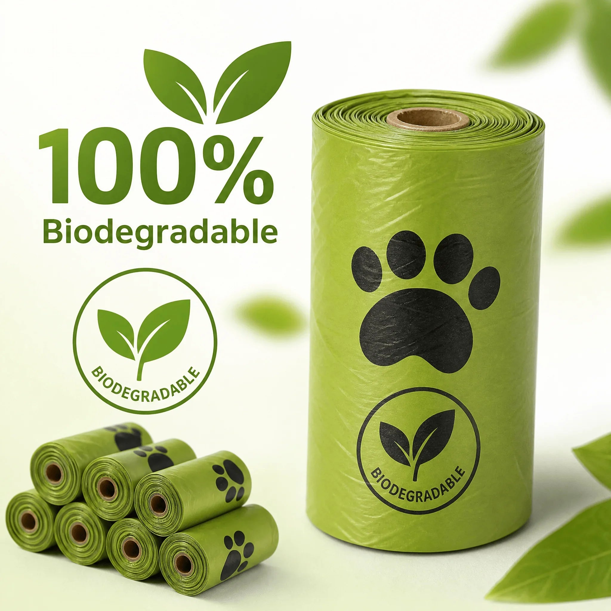 10Rolls Biodegradable Dog Poop Bags Eco‑Friendly Compostable Pet Waste Bags Thick Leak‑Proof Puppy Poop Bags for Dog Walking Outdoor Travel