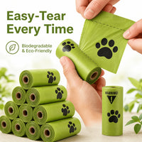 10Rolls Biodegradable Dog Poop Bags Eco‑Friendly Compostable Pet Waste Bags Thick Leak‑Proof Puppy Poop Bags for Dog Walking Outdoor Travel