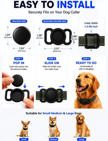 GPS Tracker For Dogs IOS & Android - No Subscription Dog GPS Tracker Collar Smart Cat Real-Time Activity Tracker, Works With Google Find Hub & Apple Find My App, Anti-Lost For Pet Items Kitten